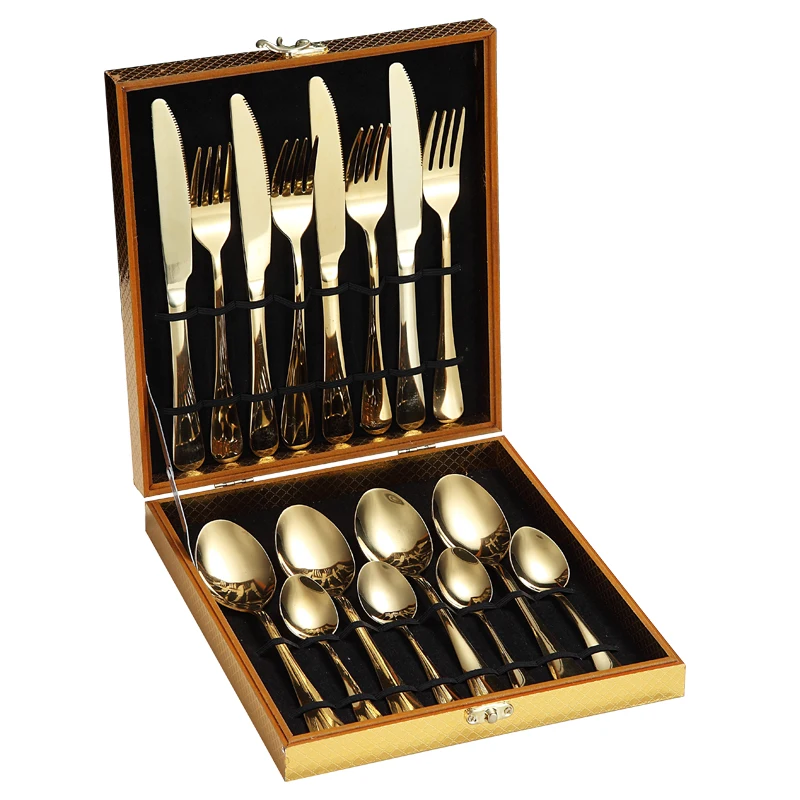16 Piece 1010 Cutlery Set Stainless Steel Metal Gold Cutlery Sets Top Selling Cutlery Manufacturer, Silver/gold/rose gold/rainbow/black
16 Piece 1010 Cutlery Set Stainless Steel Metal Gold Cutlery Sets Top Selling Cutlery Manufacturer, Silver/gold/rose gold/rainbow/black