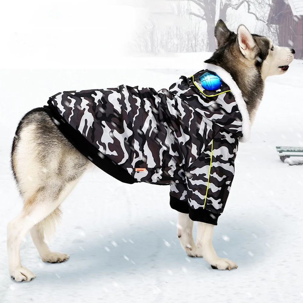 Hot sale wholesale labrador camouflage warm thick cotton medium and large dog clothes thick pet hooded jacket
Hot sale wholesale labrador camouflage warm thick cotton medium and large dog clothes thick pet hooded jacket