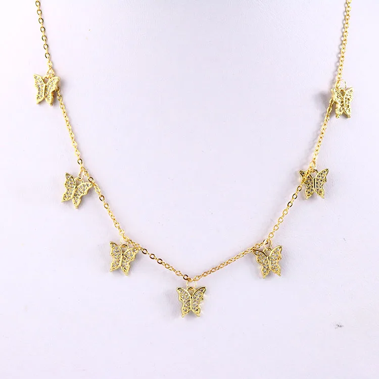 NZ1096 Dainty 18k Gold Plated CZ Micro Cubic Zirconia Diamond Butterfly Charms Necklace for Women
NZ1096 Dainty 18k Gold Plated CZ Micro Cubic Zirconia Diamond Butterfly Charms Necklace for Women
