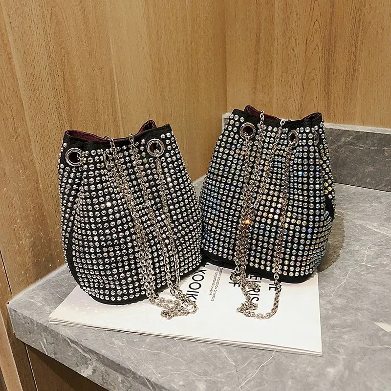 2021 women's bucket bag diamond bag shoulder bag, Multicolor
2021 women's bucket bag diamond bag shoulder bag, Multicolor