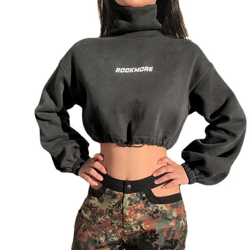 High Collar Warm Letter Printing Hoodies Women Crop Top Pullover Drawstring Pullover Women Pullover Hoodies
High Collar Warm Letter Printing Hoodies Women Crop Top Pullover Drawstring Pullover Women Pullover Hoodies