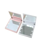 Small Plastic Travel Mirror Customized LED Folding Compact Makeup Mirror