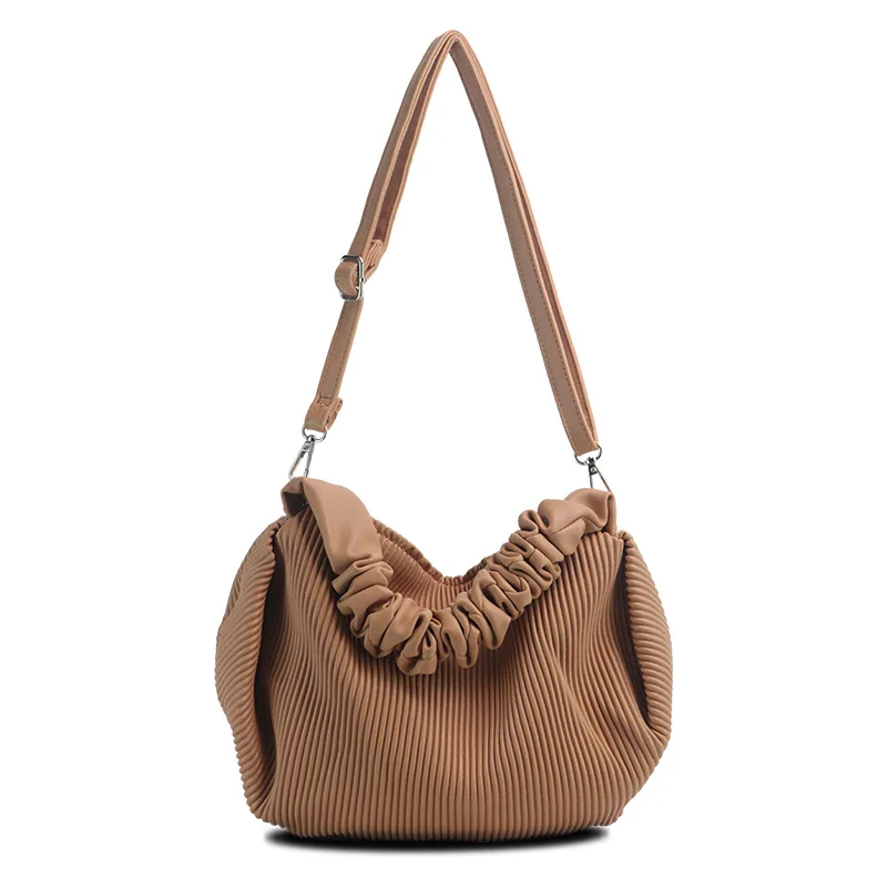 Pleated ruched handbag vintage draped ruffles recycle PU hobo shoulder bag for women, 8 color option
Pleated ruched handbag vintage draped ruffles recycle PU hobo shoulder bag for women, 8 color option