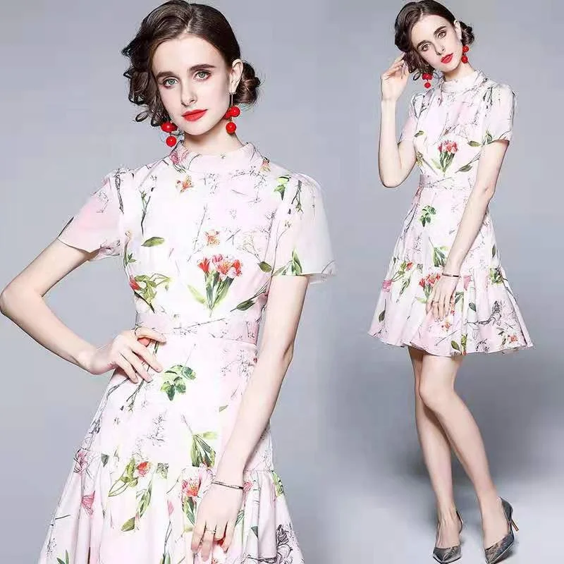 In stock sales 2021 new woman clothes wholesale fashion apparel elegant printing casual dresses short sleeve slim ruffle
In stock sales 2021 new woman clothes wholesale fashion apparel elegant printing casual dresses short sleeve slim ruffle