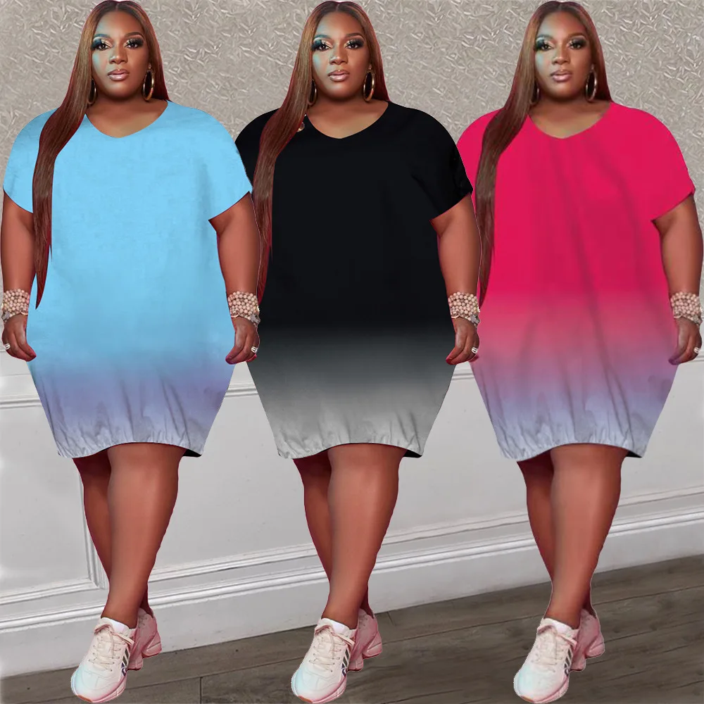 D6612 wholesale ladies short shirt dresses women casual gradient dress plus size women, As picture or customized make
D6612 wholesale ladies short shirt dresses women casual gradient dress plus size women, As picture or customized make