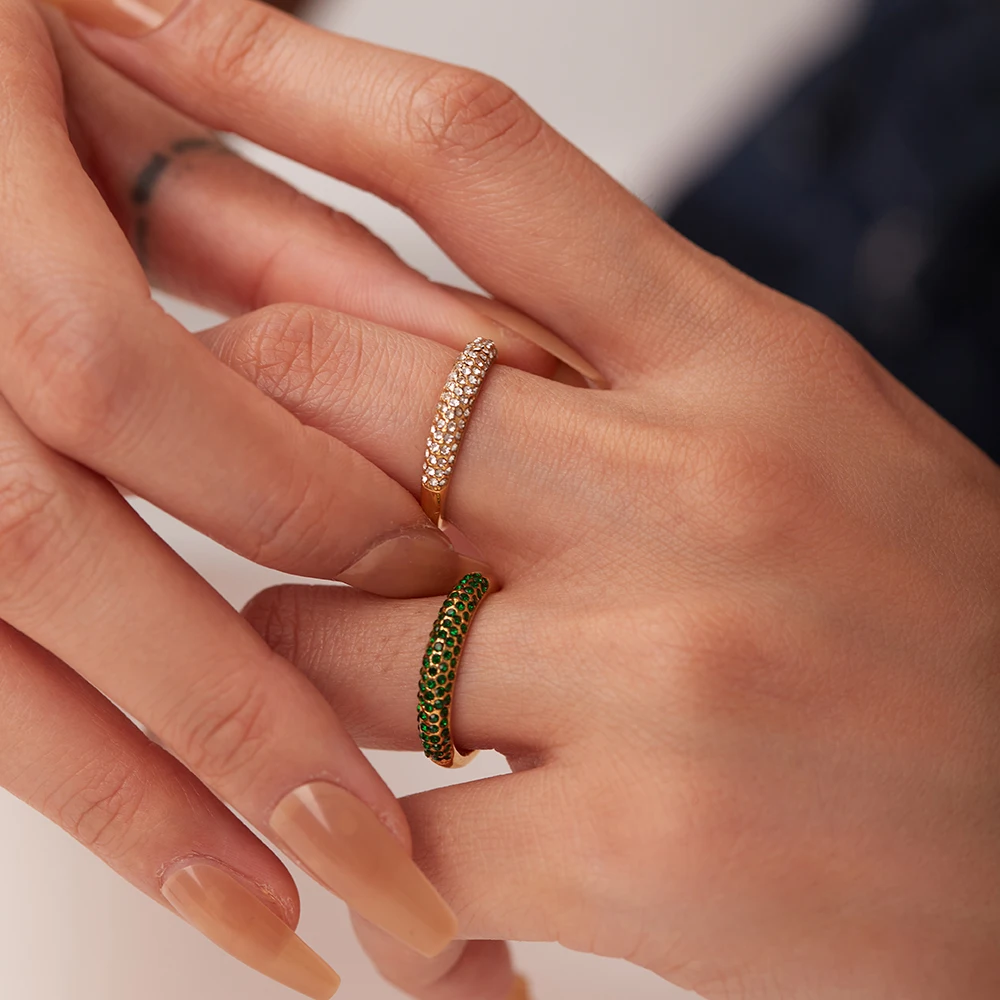 Minimalist Jewelry 18K Gold Plated Full Zircon Crossed Ring Stainless Steel Flower Zirconia Open Rings
Minimalist Jewelry 18K Gold Plated Full Zircon Crossed Ring Stainless Steel Flower Zirconia Open Rings