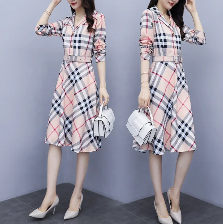 Autumn New Style Female Fashion Casual Long Shirt Dress With Belt Long Sleeve Plaid Dresses
Autumn New Style Female Fashion Casual Long Shirt Dress With Belt Long Sleeve Plaid Dresses