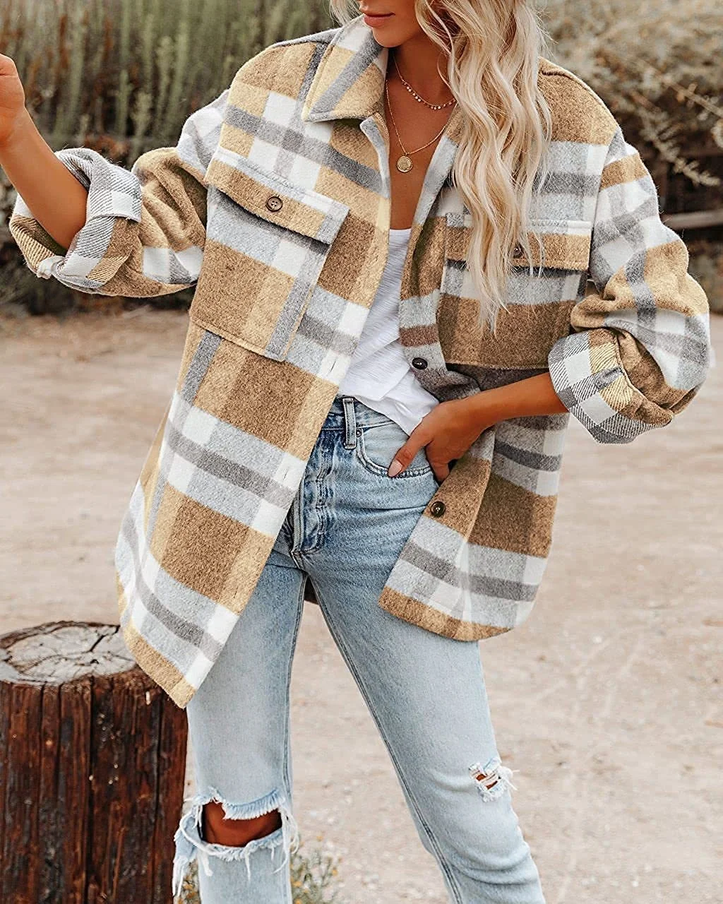 Free Shipping Q187 long sleeved loose Plaid Shirt tweed coat female cashmere coat clothes for women womens winter coats
Free Shipping Q187 long sleeved loose Plaid Shirt tweed coat female cashmere coat clothes for women womens winter coats