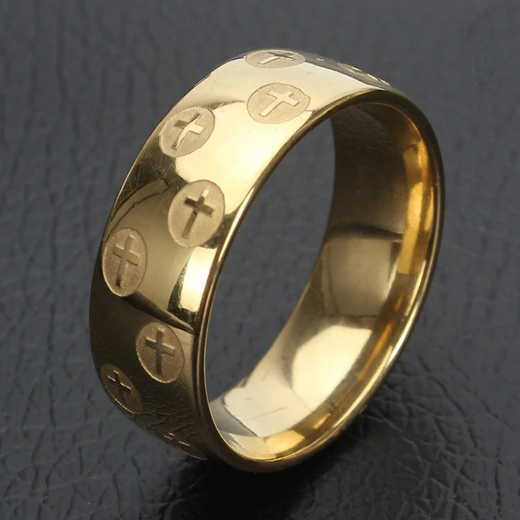 Wholesale Hip Hop Jewelry Retro Men's Religious Catholic Stainless Steel Gold Plated Curved Cross Ring, Picture shows
Wholesale Hip Hop Jewelry Retro Men's Religious Catholic Stainless Steel Gold Plated Curved Cross Ring, Picture shows