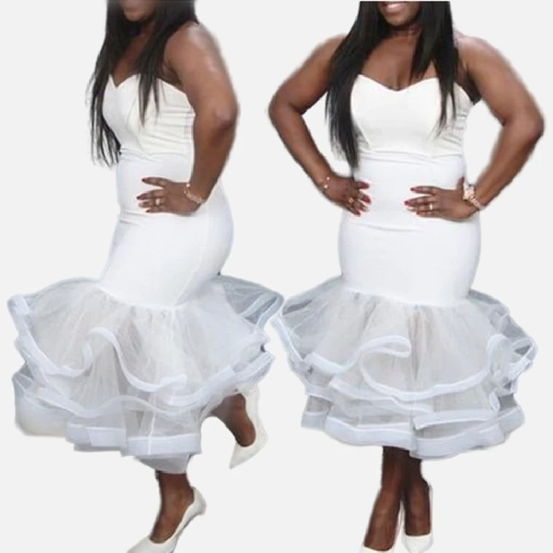 YQY41453 Sexy Strapless Perspective Mesh Hip Wrap White Dress Large Size Womens Party Dress Evening Dresses
YQY41453 Sexy Strapless Perspective Mesh Hip Wrap White Dress Large Size Womens Party Dress Evening Dresses