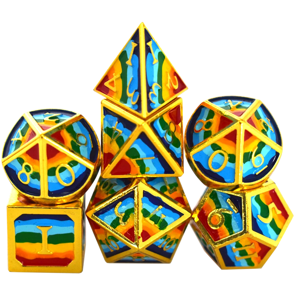 2021 New Rpg Board Game Dice Rainbow Colors Polyhedral Dice Set Metal Dnd Dice, Customized color
2021 New Rpg Board Game Dice Rainbow Colors Polyhedral Dice Set Metal Dnd Dice, Customized color