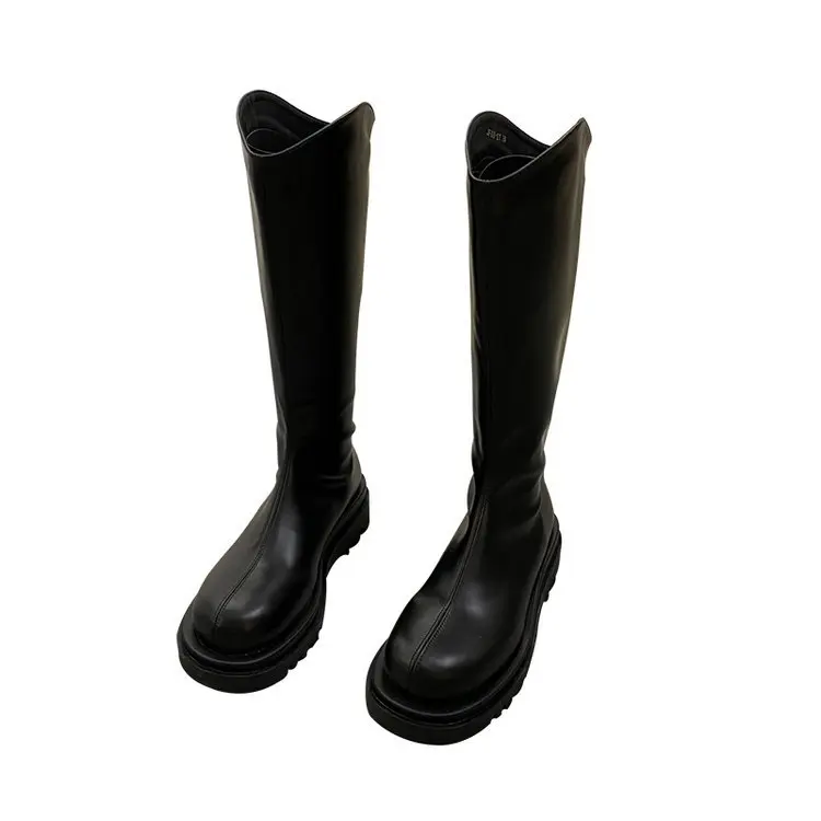 2021 new thick-soled Martin boots autumn and winter look thin knight boots Korean round toe high boots, Picture 
2021 new thick-soled Martin boots autumn and winter look thin knight boots Korean round toe high boots, Picture
