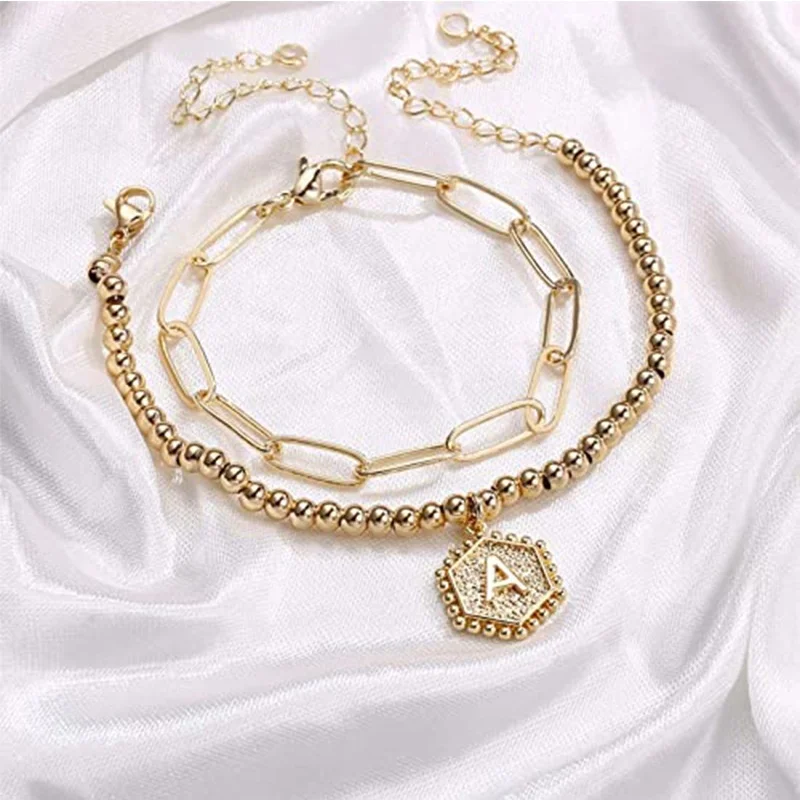 Wholesale hot sell minimalist alphabet letters gold plated charm bracelets set jewelry
Wholesale hot sell minimalist alphabet letters gold plated charm bracelets set jewelry