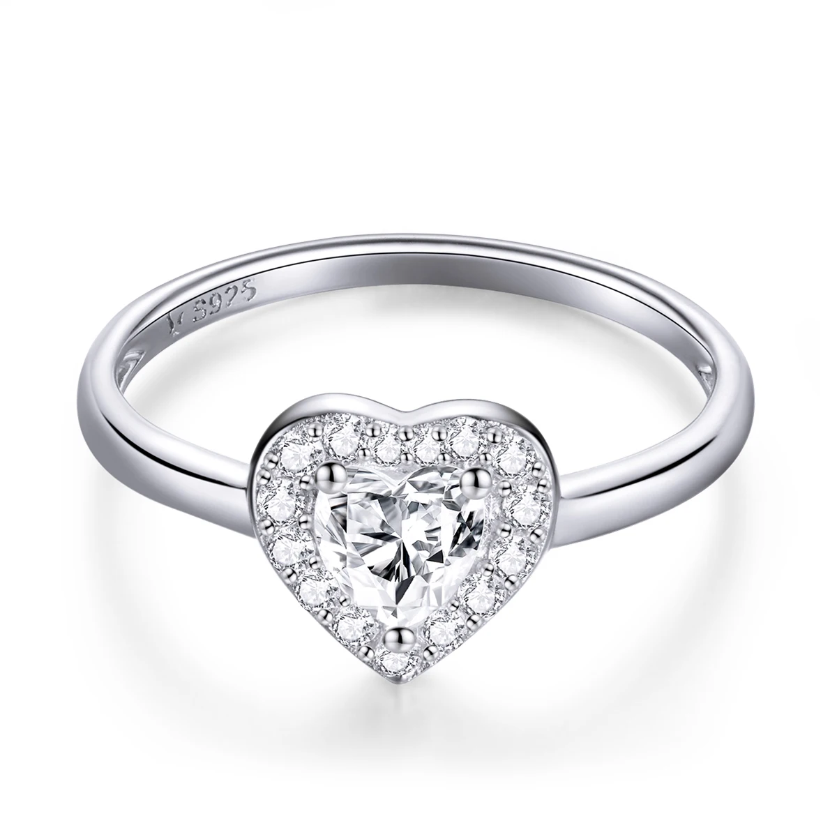 BAMOER 925 Sterling Silver Bright Love Ring Dazzling Shiny Heart Shape Crystal Finger Ring Wedding Engagement Jewelry SCR725
BAMOER 925 Sterling Silver Bright Love Ring Dazzling Shiny Heart Shape Crystal Finger Ring Wedding Engagement Jewelry SCR725