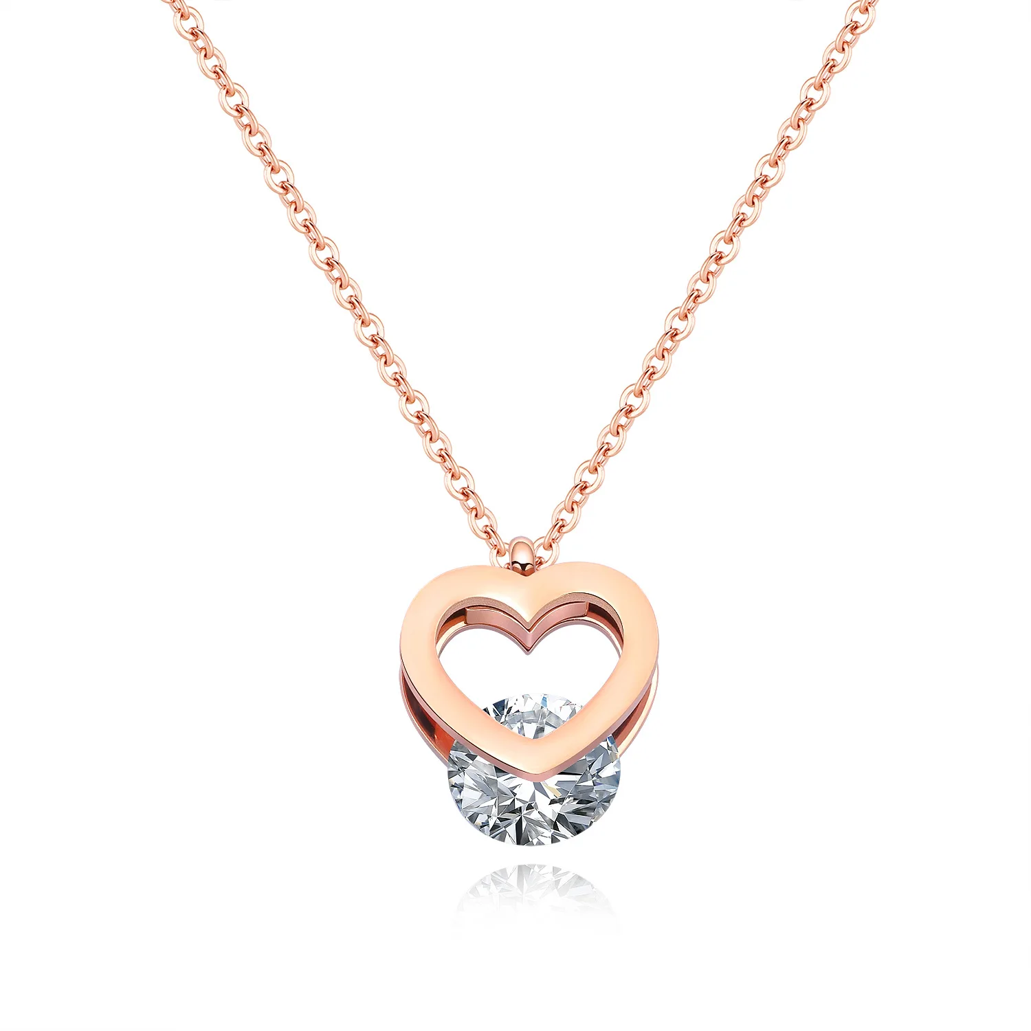 Titanium Stainless Steel Rose Gold CZ Crystal Pendant Jewelry Double Love Heart Choker Necklace For Women Gift
Titanium Stainless Steel Rose Gold CZ Crystal Pendant Jewelry Double Love Heart Choker Necklace For Women Gift