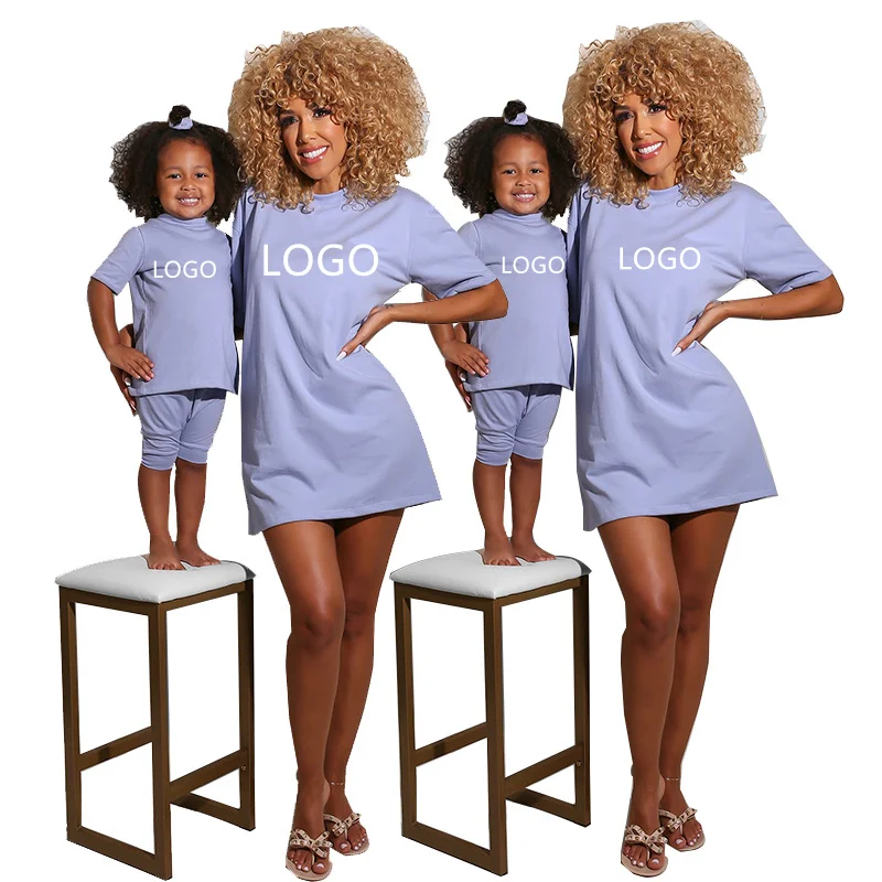 New Summer Middle Sleeve Casual Women Dress Kid Top and Shorts Parent-Child Clothing Mommy and Me Clothes 
New Summer Middle Sleeve Casual Women Dress Kid Top and Shorts Parent-Child Clothing Mommy and Me Clothes