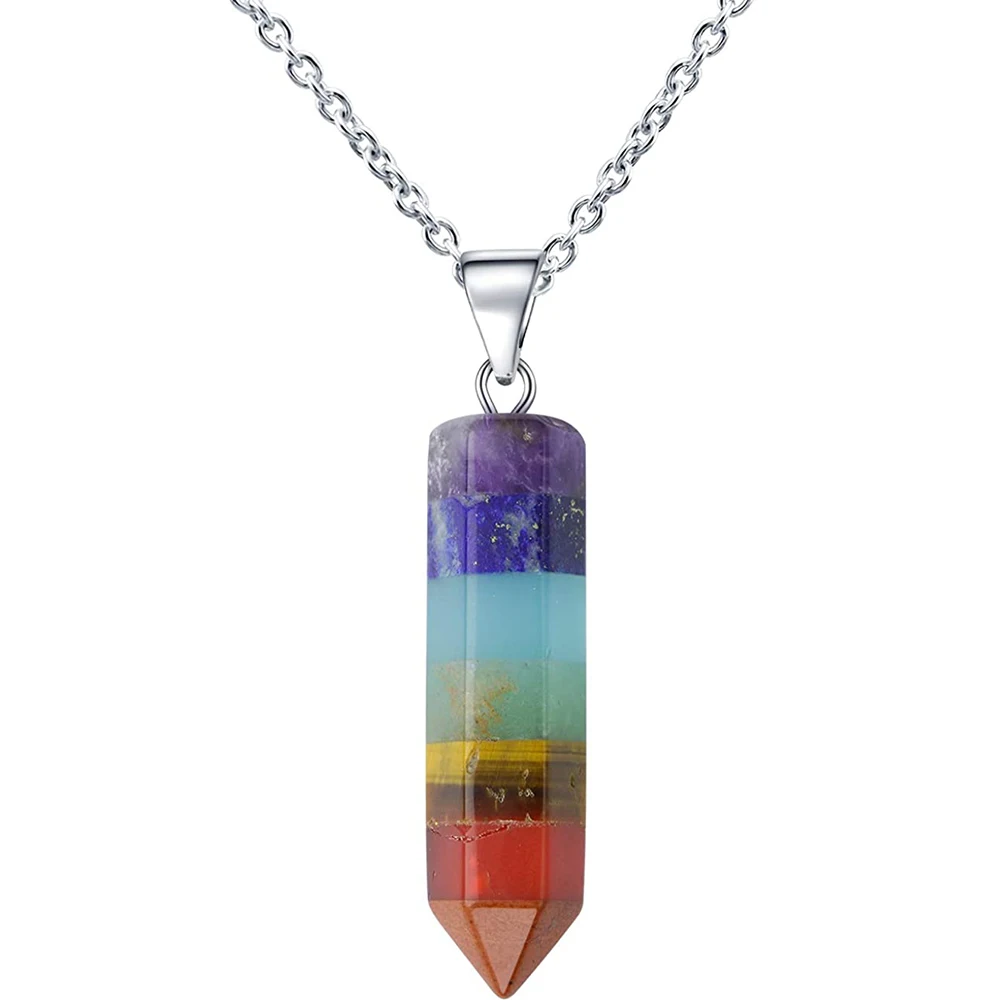 7 Chakra Natural Stones Pendant Necklace Healing Crystal stone Energy Necklaces
7 Chakra Natural Stones Pendant Necklace Healing Crystal stone Energy Necklaces
