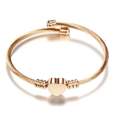 NUORO European And American Steel Wire Braided Cable Cord Heart-Shaped Buckle Party Gift Women's Titanium Steel Bracelet
NUORO European And American Steel Wire Braided Cable Cord Heart-Shaped Buckle Party Gift Women's Titanium Steel Bracelet