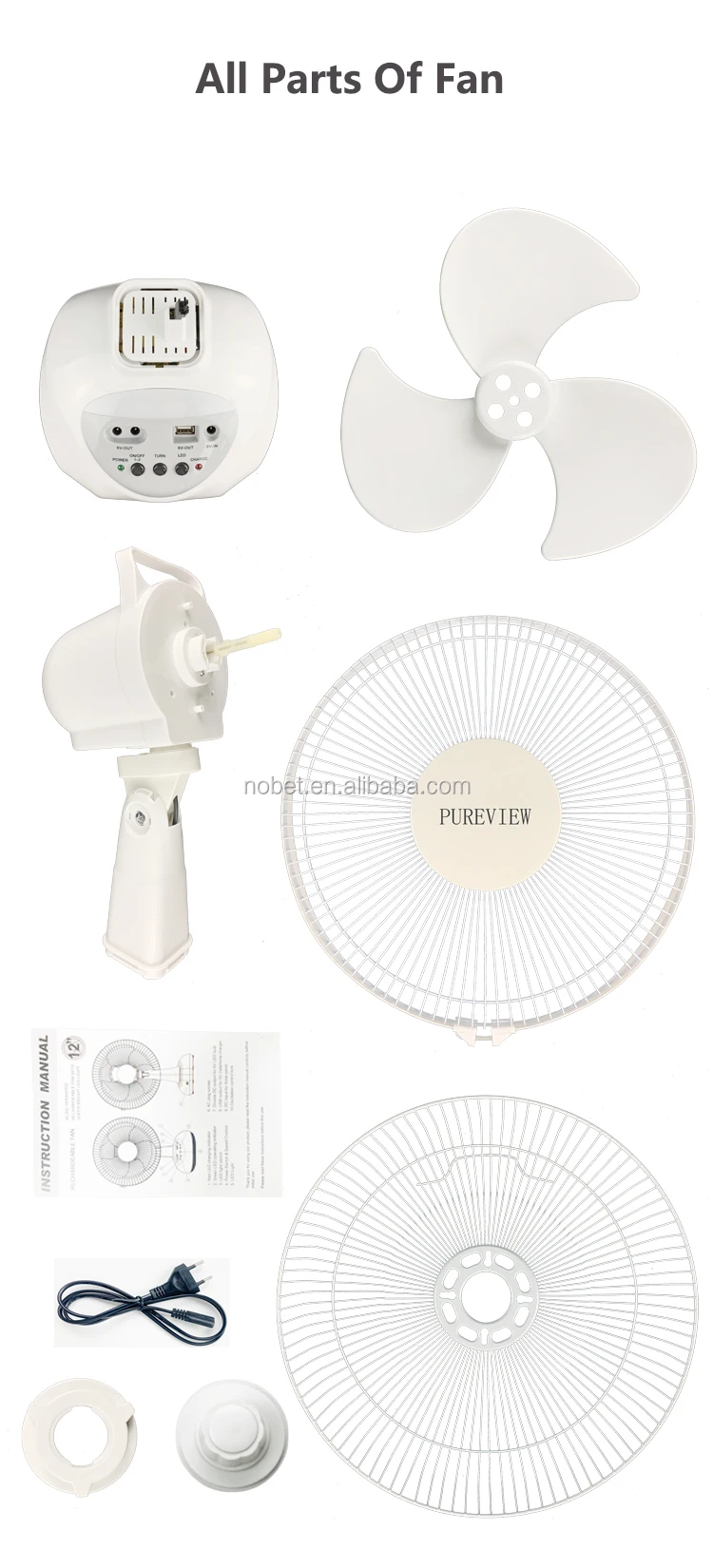 Charging Table Portable Fan, Solar, 6v, 8w - detail 38