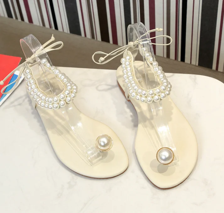 Summer Sandals for Women Pearl Flip Flops Fashion Flat Heel Sandals Ladies Shoes, Black, beige
Summer Sandals for Women Pearl Flip Flops Fashion Flat Heel Sandals Ladies Shoes, Black, beige