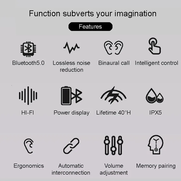 TWS Wireless Headphones i99 W1 Chip Touch control Wireless charging Earphones with Power Display Popup Bluetooth Headset - ANKUX.COM