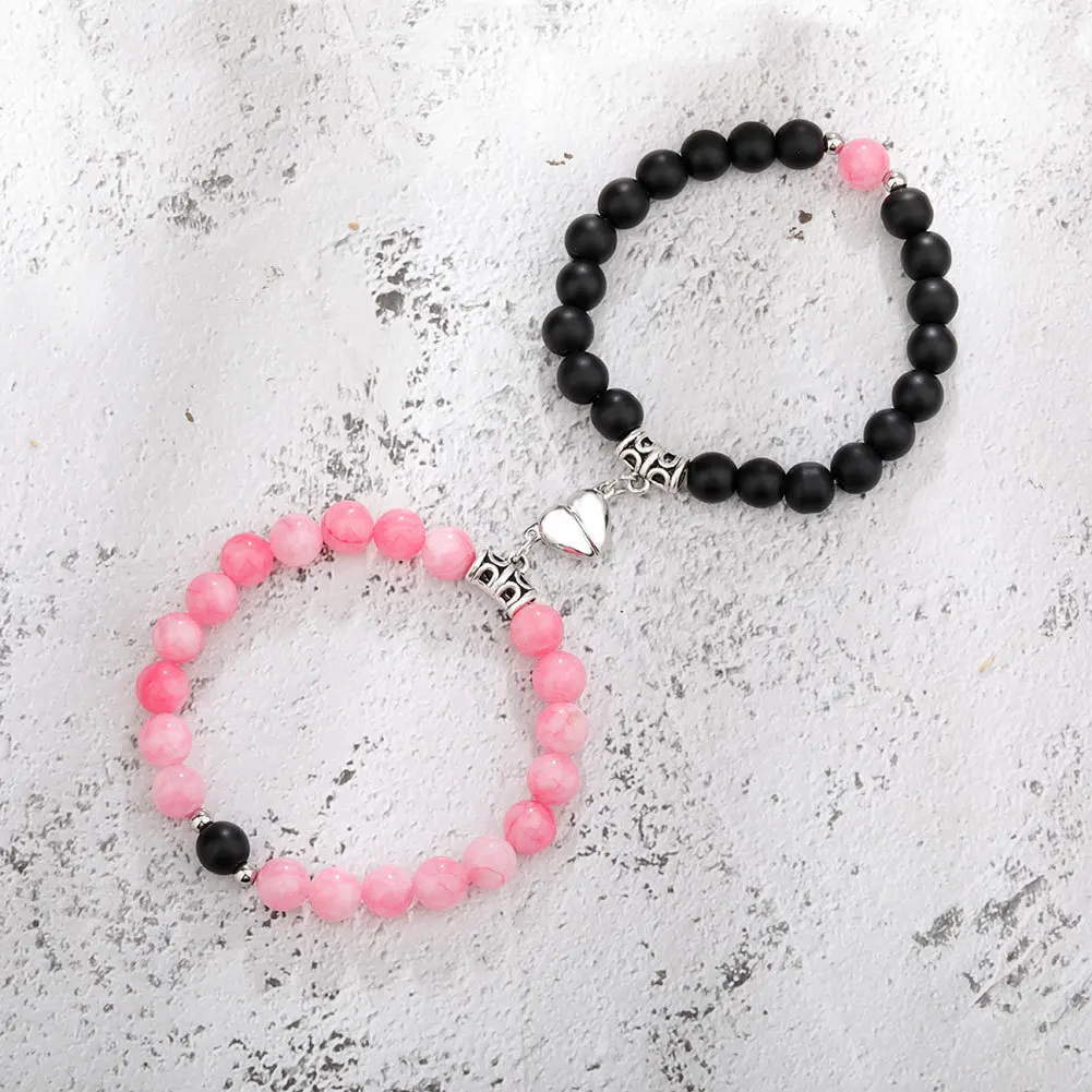 2021 Natural Stone Beads Magnet Heart And Round Stainless Steel Bracelet for Couple, As pictures show
2021 Natural Stone Beads Magnet Heart And Round Stainless Steel Bracelet for Couple, As pictures show