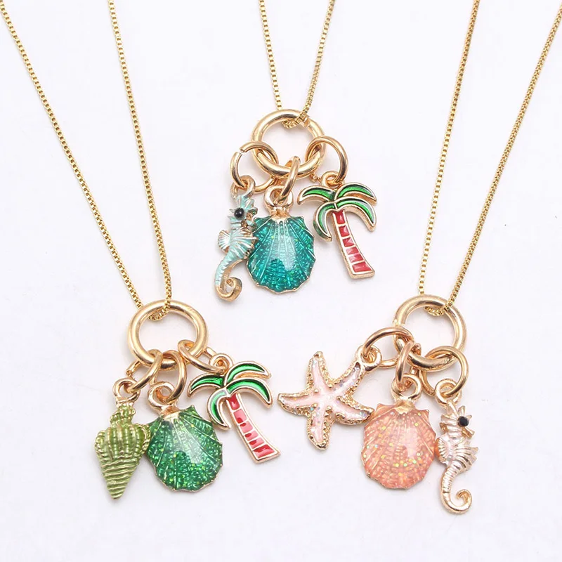 RTS summer holiday shell alloy long chain children jewelry baby girls beach badge necklace, As picture show
RTS summer holiday shell alloy long chain children jewelry baby girls beach badge necklace, As picture show
