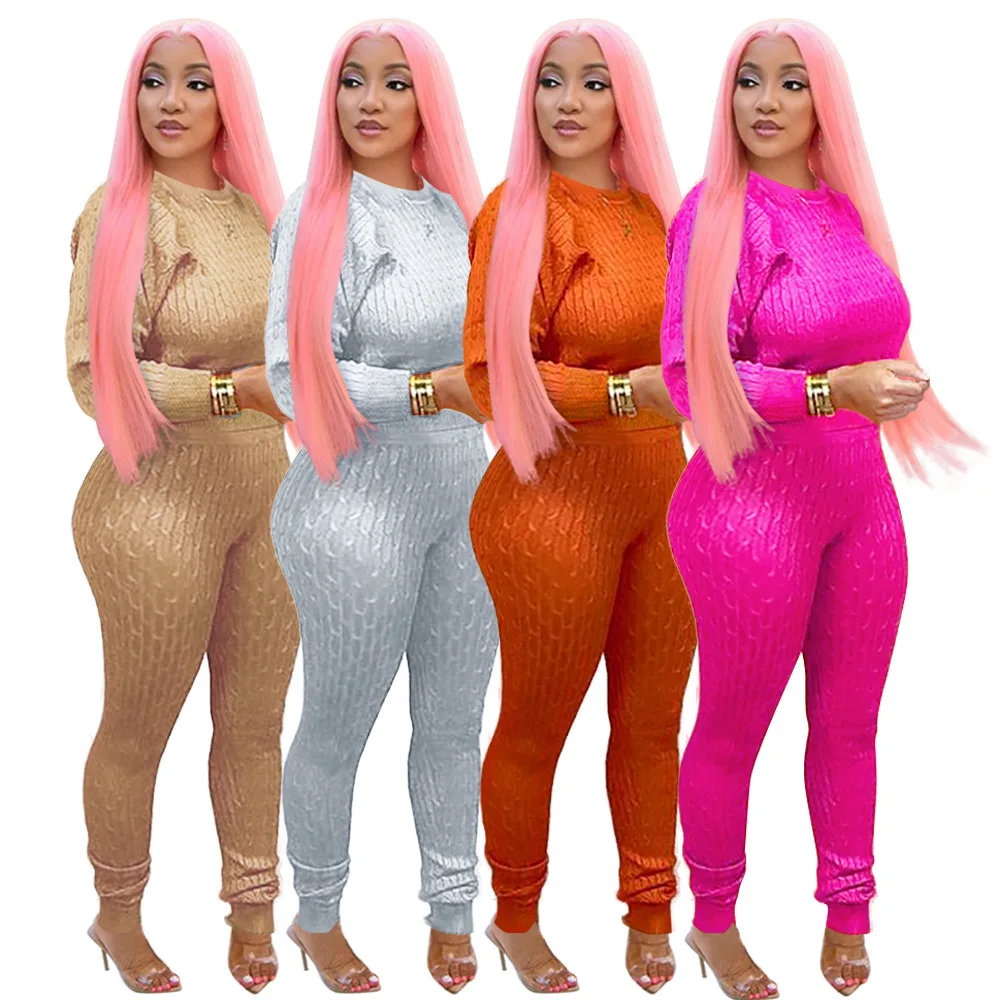Wholesale P6270A ladies casual knit bandage bodycon pants and long sleeve top two piece set
Wholesale P6270A ladies casual knit bandage bodycon pants and long sleeve top two piece set