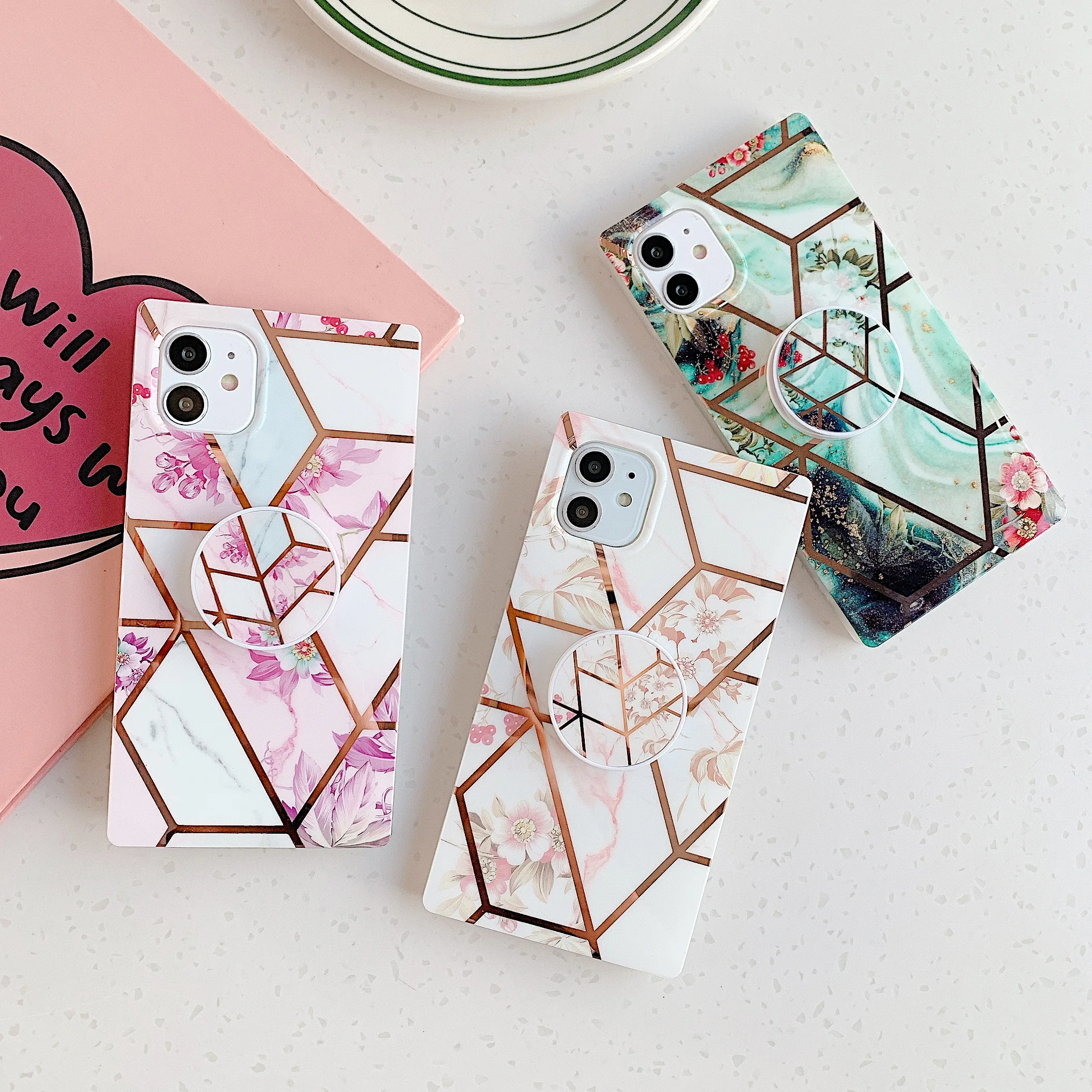 Luxury Design Square Flower TPU Shockproof Silicone Kickstand Phone Case For iPhone 12
Luxury Design Square Flower TPU Shockproof Silicone Kickstand Phone Case For iPhone 12