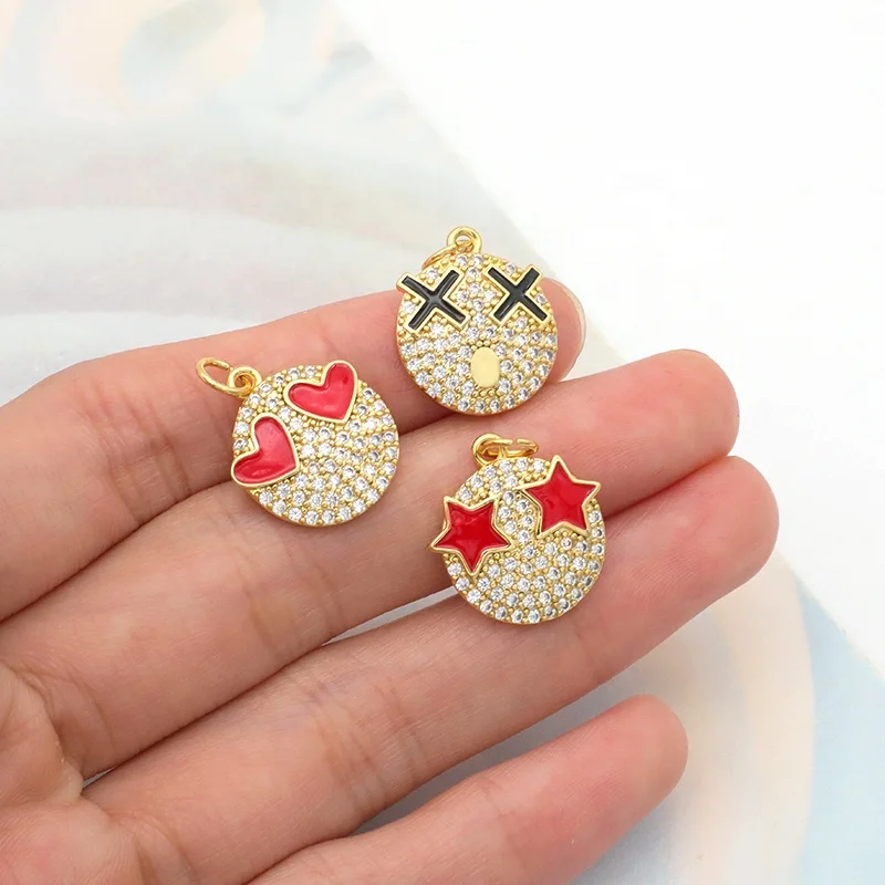 Fashion Personality Lovely Girls Gold Plated Enamel Heart Star emojis Pendants Charms custom Bling Crystal pendants
Fashion Personality Lovely Girls Gold Plated Enamel Heart Star emojis Pendants Charms custom Bling Crystal pendants