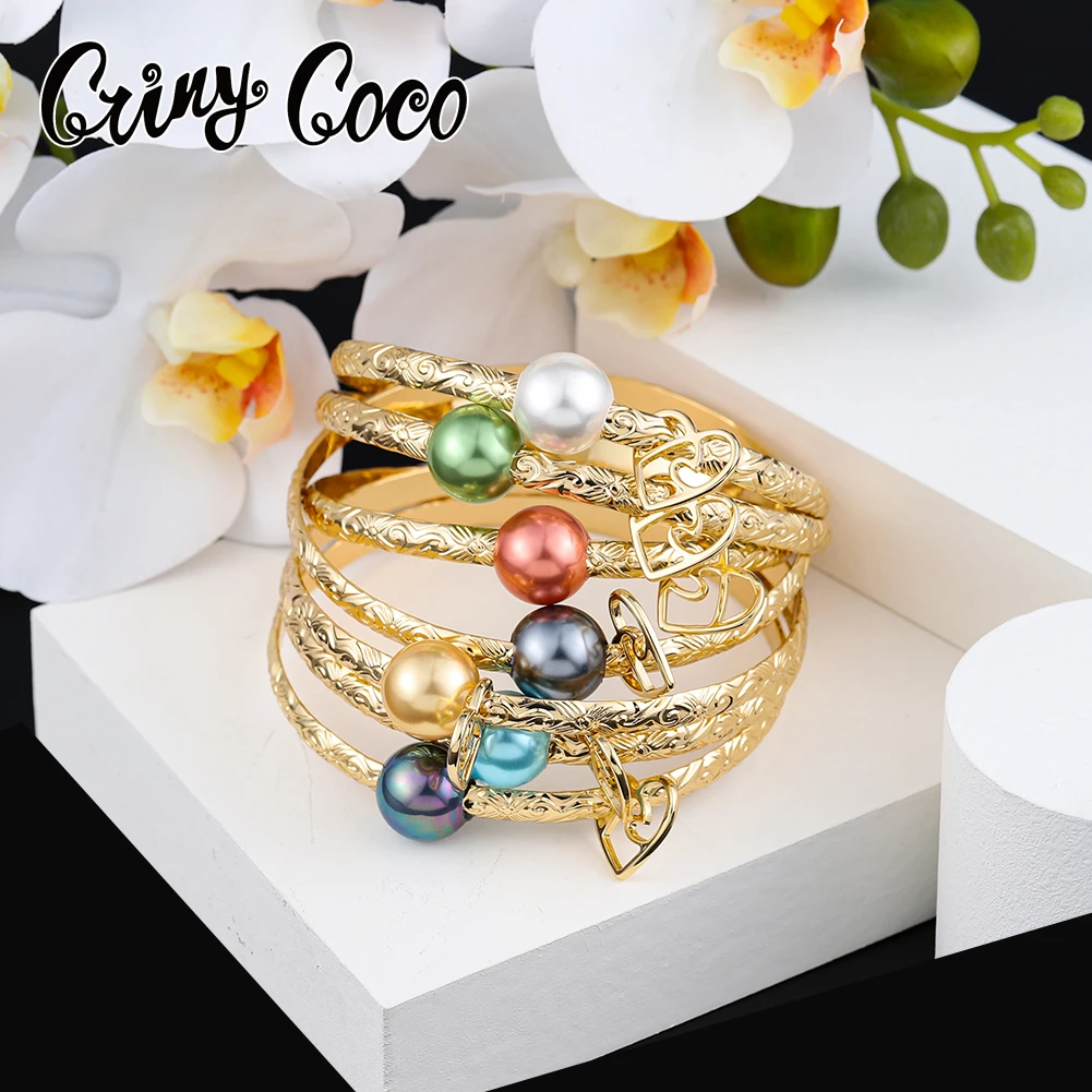 Cring CoCo Gold Plated Copper Polynesian Bangles Brown Pearl Pear Bracelets Hawaiian Jewelry Wholesale, Gold plated color
Cring CoCo Gold Plated Copper Polynesian Bangles Brown Pearl Pear Bracelets Hawaiian Jewelry Wholesale, Gold plated color