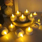 Wholesale Set Of 2 Plastic Flickering Flame Battery Operated White Mini Led Tea Light Candle