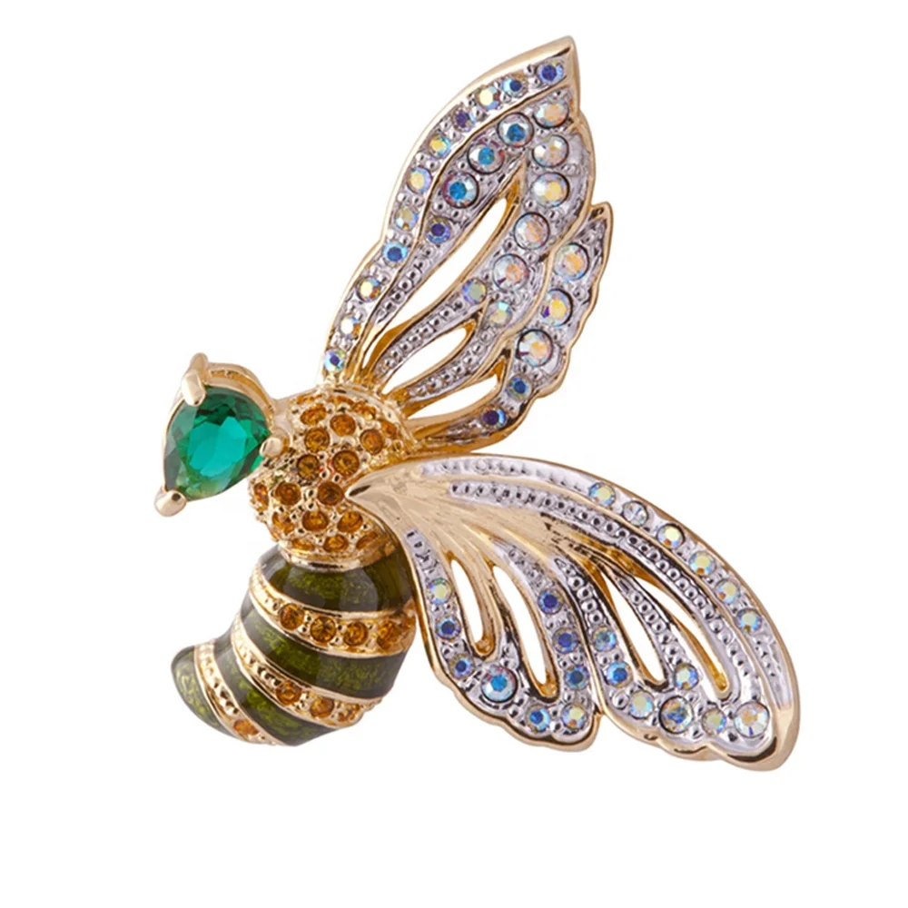 Gold Plated Bee Brooch with Rhinestone Crystals Animal Insect Brooches Pin Christmas Accessories Wedding Brooches, Picture
Gold Plated Bee Brooch with Rhinestone Crystals Animal Insect Brooches Pin Christmas Accessories Wedding Brooches, Picture