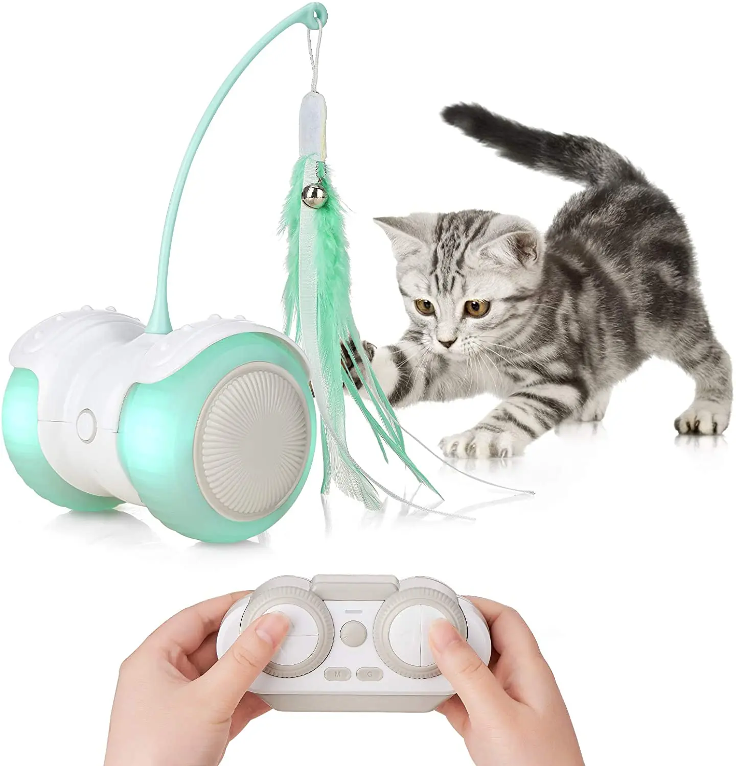 Electronic Automatic RC Control Interactive Colorful Lights Motorised 360 Rotating Pet Toy Automatic Electric Moving Cat Feather, Black, pink, green, white
Electronic Automatic RC Control Interactive Colorful Lights Motorised 360 Rotating Pet Toy Automatic Electric Moving Cat Feather, Black, pink, green, white