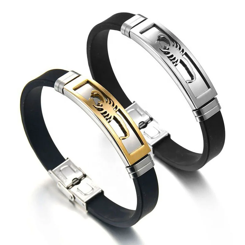 Sporty Popular Men Black Color Scorpion Pattern 316L Stainless Steel Silicone Bracelets, Silver+black,gold+black
Sporty Popular Men Black Color Scorpion Pattern 316L Stainless Steel Silicone Bracelets, Silver+black,gold+black