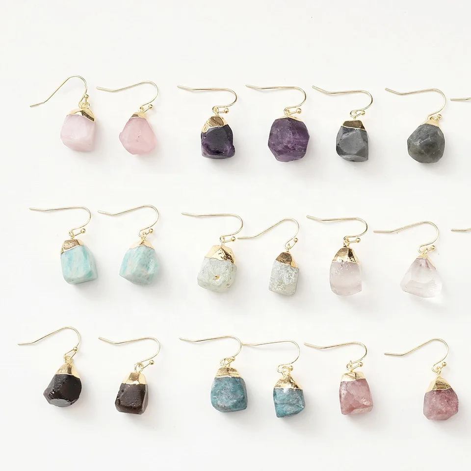 Hot Selling Fashion Jewelry Women Boho Colorful Irregular Crystal Quartz Amethyst Natural Stone Drop Hook Earrings
Hot Selling Fashion Jewelry Women Boho Colorful Irregular Crystal Quartz Amethyst Natural Stone Drop Hook Earrings