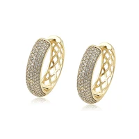 

98392 Xuping 2019 new arrival 14k gold plated zircon fashion huggies earring