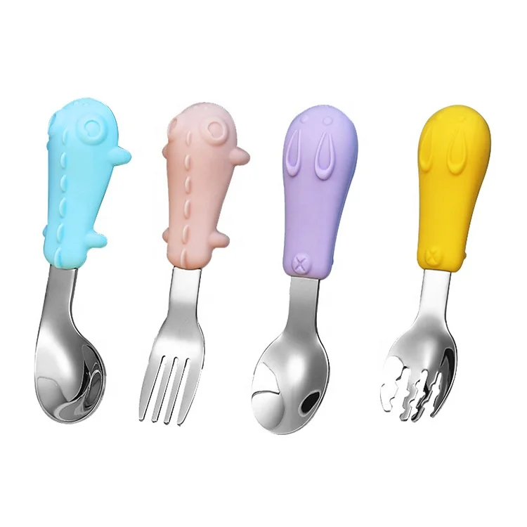 Amazon Top Selling Safe baby Learning Eating Silicone Handle Stainless Steel Spoon Set
Amazon Top Selling Safe baby Learning Eating Silicone Handle Stainless Steel Spoon Set