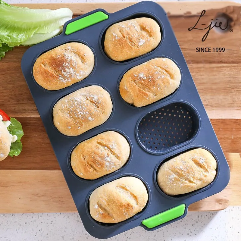 Food Grade Oval Cake Mold Silica Gel 8-Grid Bread Baking Non-stick Household Silicone Cake Mold Easy Clean, Black,green,beige
Food Grade Oval Cake Mold Silica Gel 8-Grid Bread Baking Non-stick Household Silicone Cake Mold Easy Clean, Black,green,beige