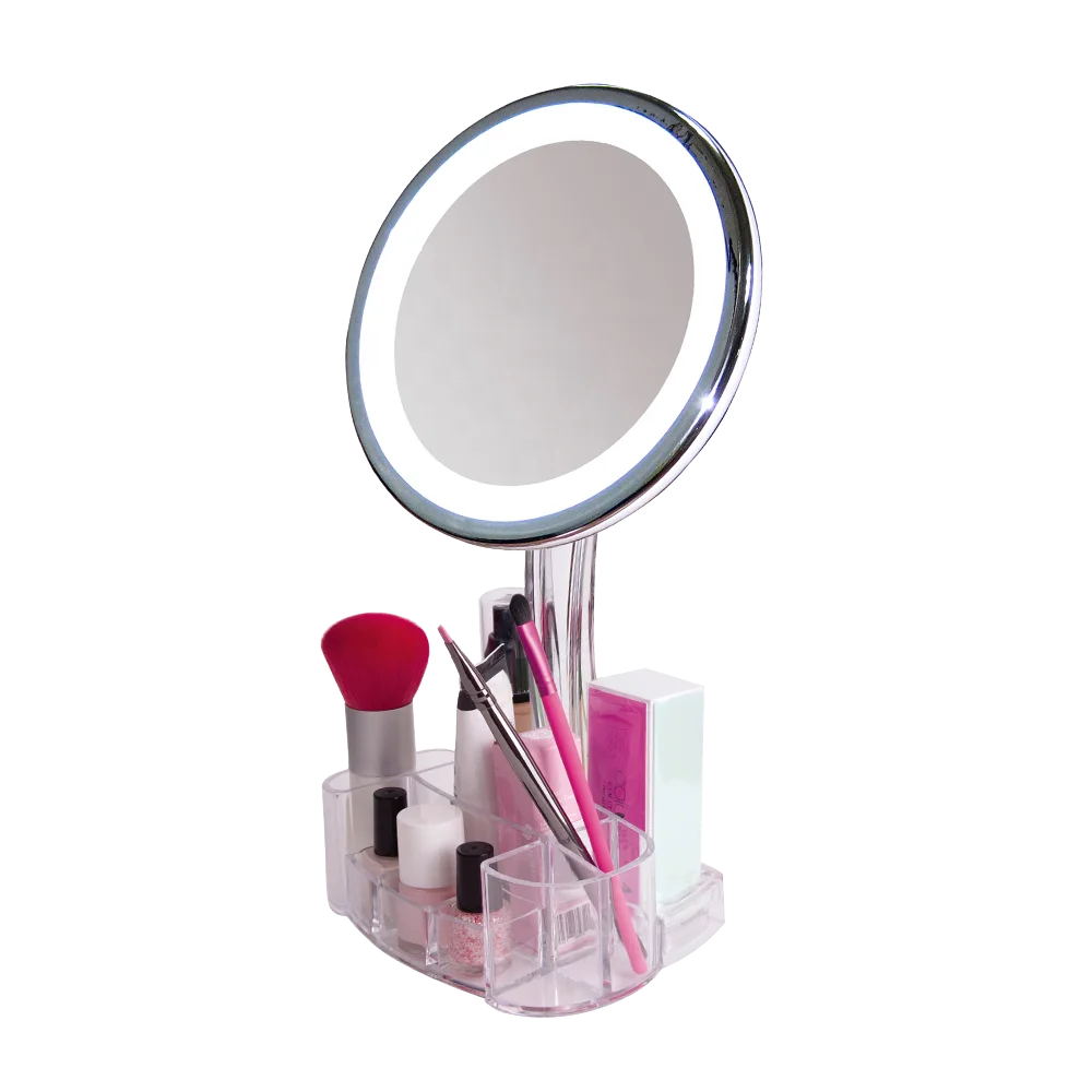 LED table cosmetic mirror with makeup organizer stand by screen touch brightness dimmable
LED table cosmetic mirror with makeup organizer stand by screen touch brightness dimmable