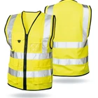 Vest Reflective EN20471 Polyester Knitted Hi Vis Blue Reflective Work Vest with Pockets