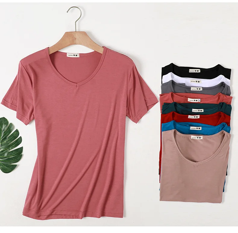 2021 Hot Selling Summer V-Neck Round Collar Modal Basic T-shirt Women Plain Simple T Shirt Young Girl Lady Women Tops Tees, Customized colors
2021 Hot Selling Summer V-Neck Round Collar Modal Basic T-shirt Women Plain Simple T Shirt Young Girl Lady Women Tops Tees, Customized colors