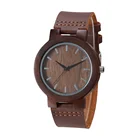Leather Wood Watch Quartz Movement Man Wrist Watch Life Waterproof