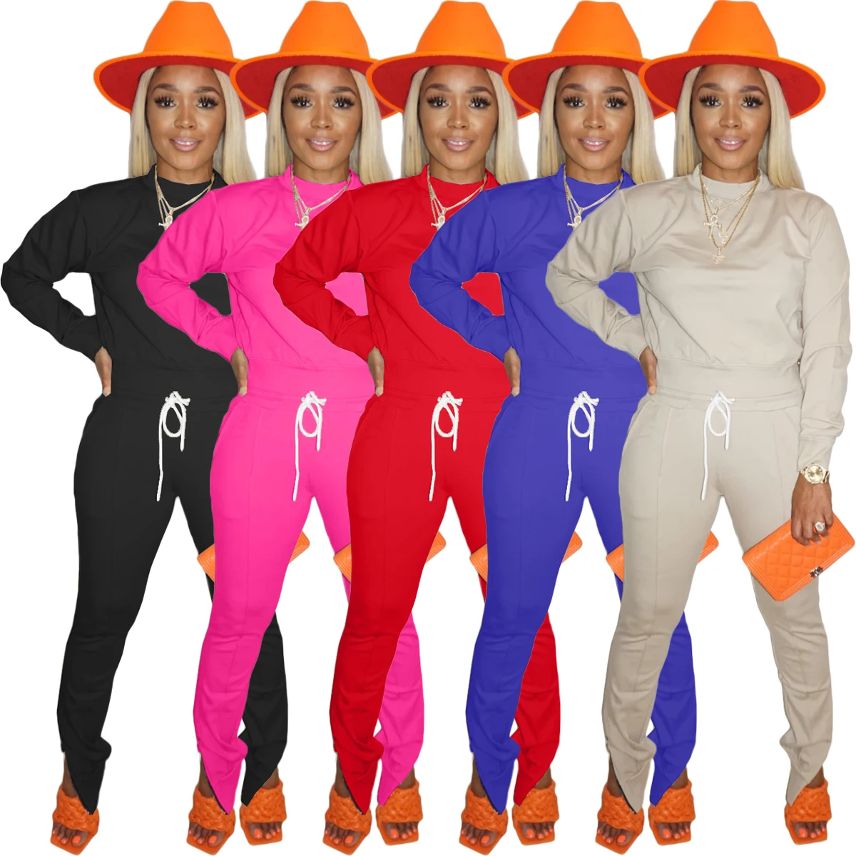 YD-9274 Hot Sale Sexy O Neck Long Sleeve Solid Color Clothing Pants Women Vendors Clothing Two Piece Pants Outfits Set
YD-9274 Hot Sale Sexy O Neck Long Sleeve Solid Color Clothing Pants Women Vendors Clothing Two Piece Pants Outfits Set