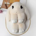 Factory direct sale new design ladies children rabbit fur cute shoulder bag