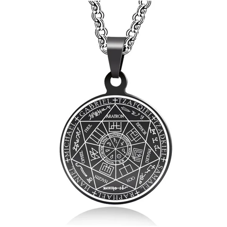 

Rune Necklace Seals of the Seven Archangels Stainless Steel Amulet Pendant Necklace