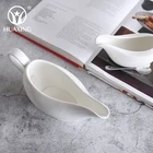 wholesale hotel restaurant Crockery tableware white ceramic porcelain sauce gravy boat