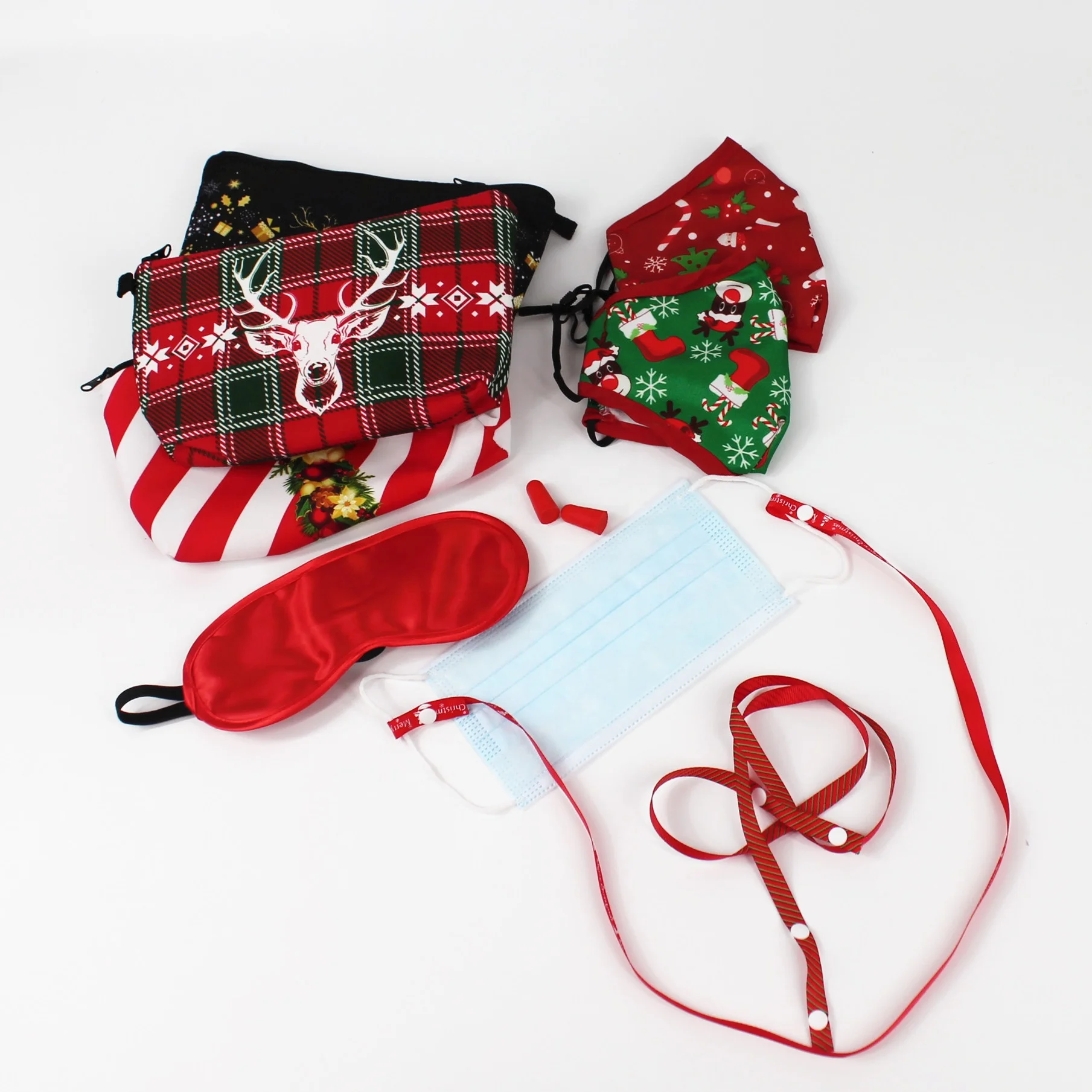 EASETRIP 2021 travel hot sale accessories luxury christmas gift travel safety kit ppe satin eye mask personal ppe travel kit, Red ,white, black 
EASETRIP 2021 travel hot sale accessories luxury christmas gift travel safety kit ppe satin eye mask personal ppe travel kit, Red ,white, black