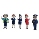 Captain stewardess character shape Soft PVC 3D embossed micro injection fridge Magnet