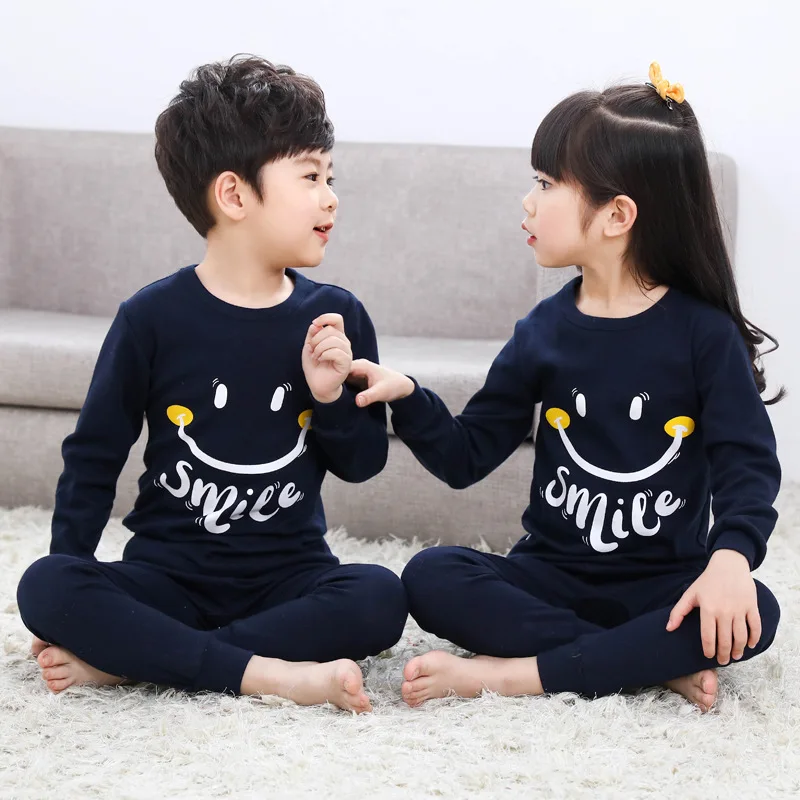 Lovely smile printed spring newest style kids sleepwear cotton children pajamas, Green
Lovely smile printed spring newest style kids sleepwear cotton children pajamas, Green